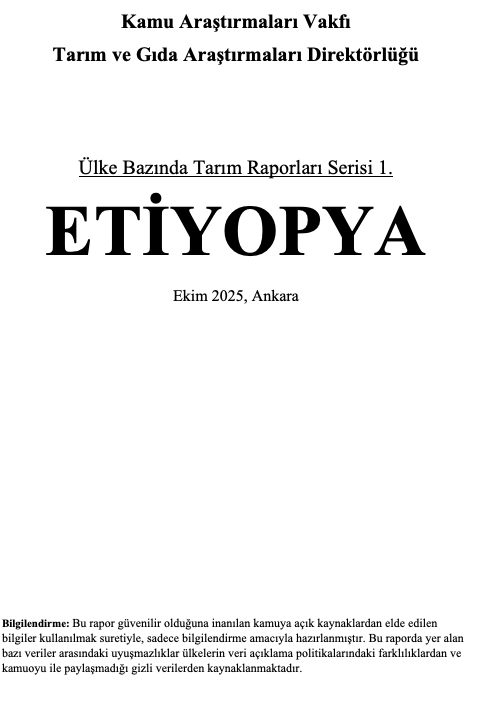 Etiyopya Tarım Raporu